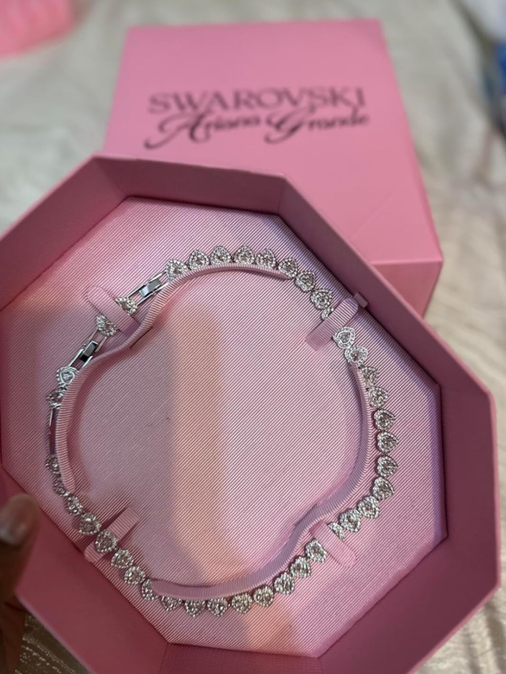 NWT Swarovski Ariana Grande Collection, Clear Crystal All Around Heart Necklace - Picture 8 of 9